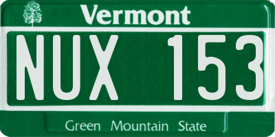 VT license plate NUX153