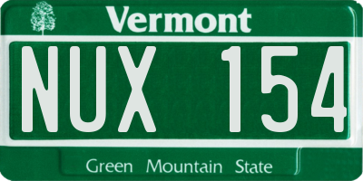 VT license plate NUX154