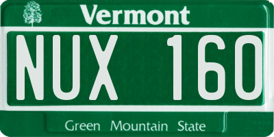 VT license plate NUX160