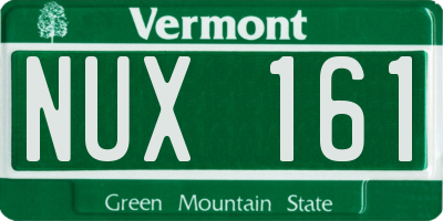 VT license plate NUX161