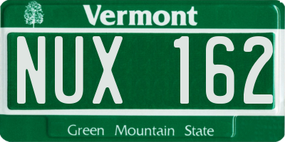 VT license plate NUX162