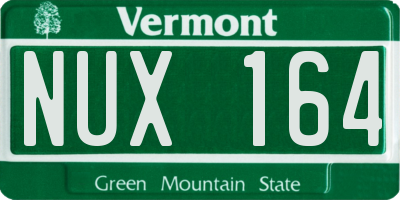 VT license plate NUX164