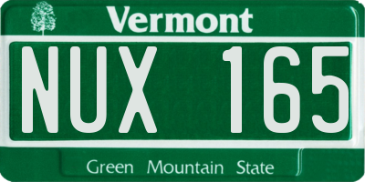 VT license plate NUX165