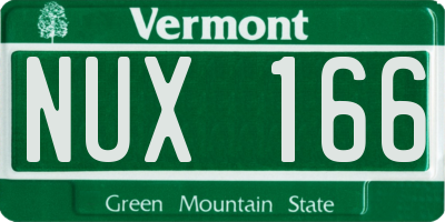 VT license plate NUX166