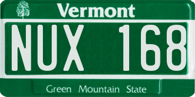 VT license plate NUX168