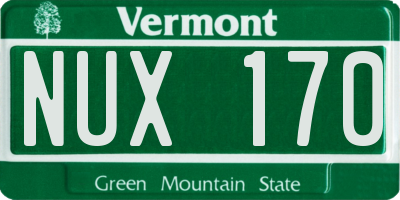 VT license plate NUX170