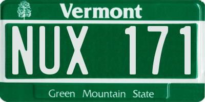 VT license plate NUX171