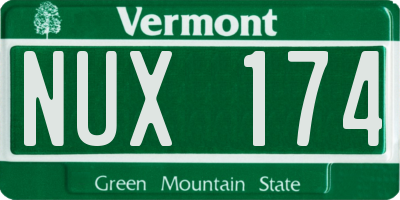VT license plate NUX174