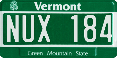 VT license plate NUX184