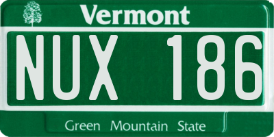 VT license plate NUX186