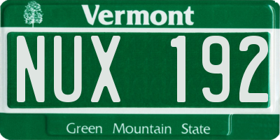 VT license plate NUX192
