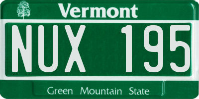 VT license plate NUX195