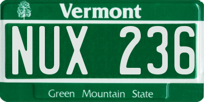 VT license plate NUX236