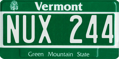 VT license plate NUX244