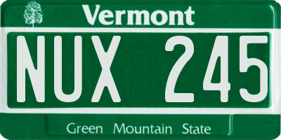 VT license plate NUX245