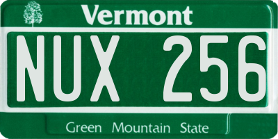 VT license plate NUX256