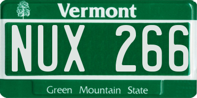 VT license plate NUX266