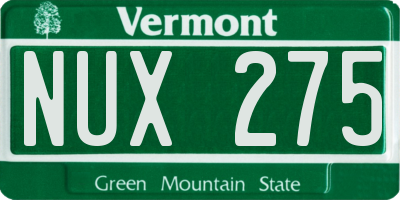 VT license plate NUX275
