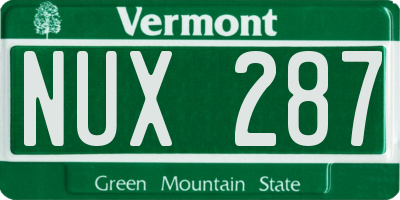 VT license plate NUX287
