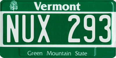 VT license plate NUX293