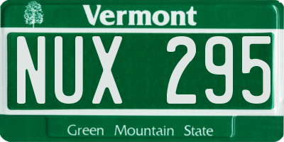 VT license plate NUX295