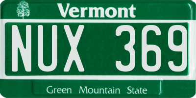 VT license plate NUX369