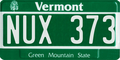 VT license plate NUX373