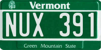 VT license plate NUX391