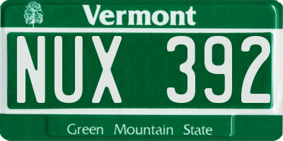 VT license plate NUX392