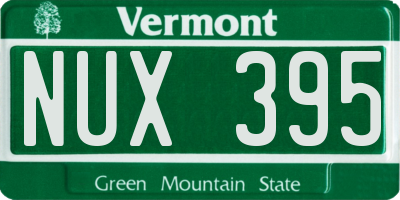 VT license plate NUX395