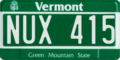 VT license plate NUX415