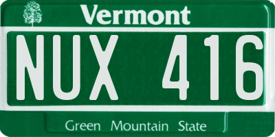 VT license plate NUX416