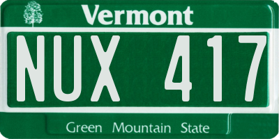 VT license plate NUX417
