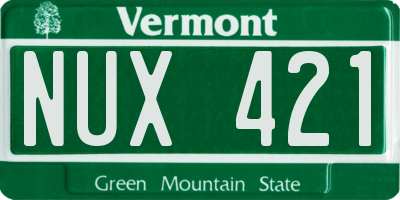 VT license plate NUX421