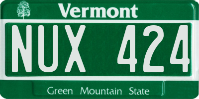 VT license plate NUX424