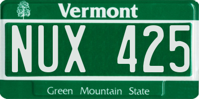VT license plate NUX425