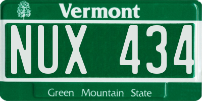 VT license plate NUX434