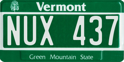 VT license plate NUX437