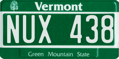 VT license plate NUX438