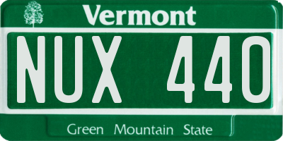 VT license plate NUX440