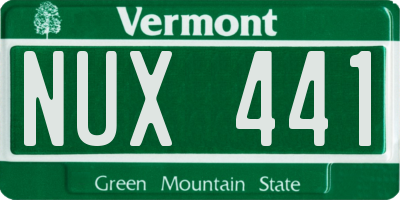 VT license plate NUX441