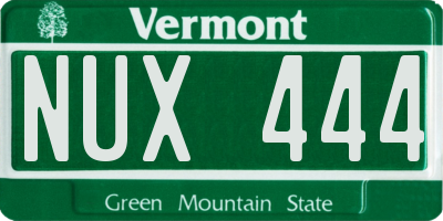 VT license plate NUX444