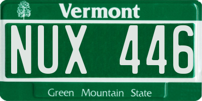 VT license plate NUX446