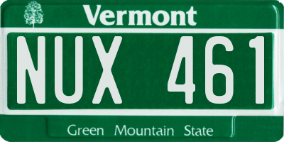 VT license plate NUX461