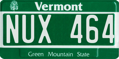 VT license plate NUX464