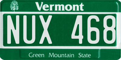 VT license plate NUX468