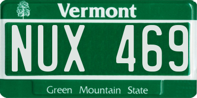 VT license plate NUX469