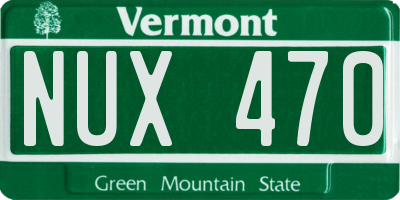 VT license plate NUX470