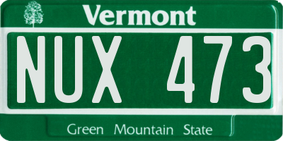 VT license plate NUX473