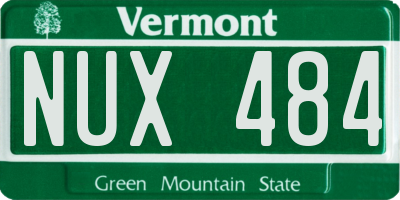 VT license plate NUX484